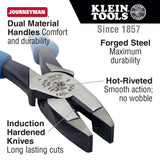 Klein Tools J2000-9NECRTP Side Cutter Linemans Pliers with Tape Pulling and Wire Crimping, High Leverage, 9-Inch