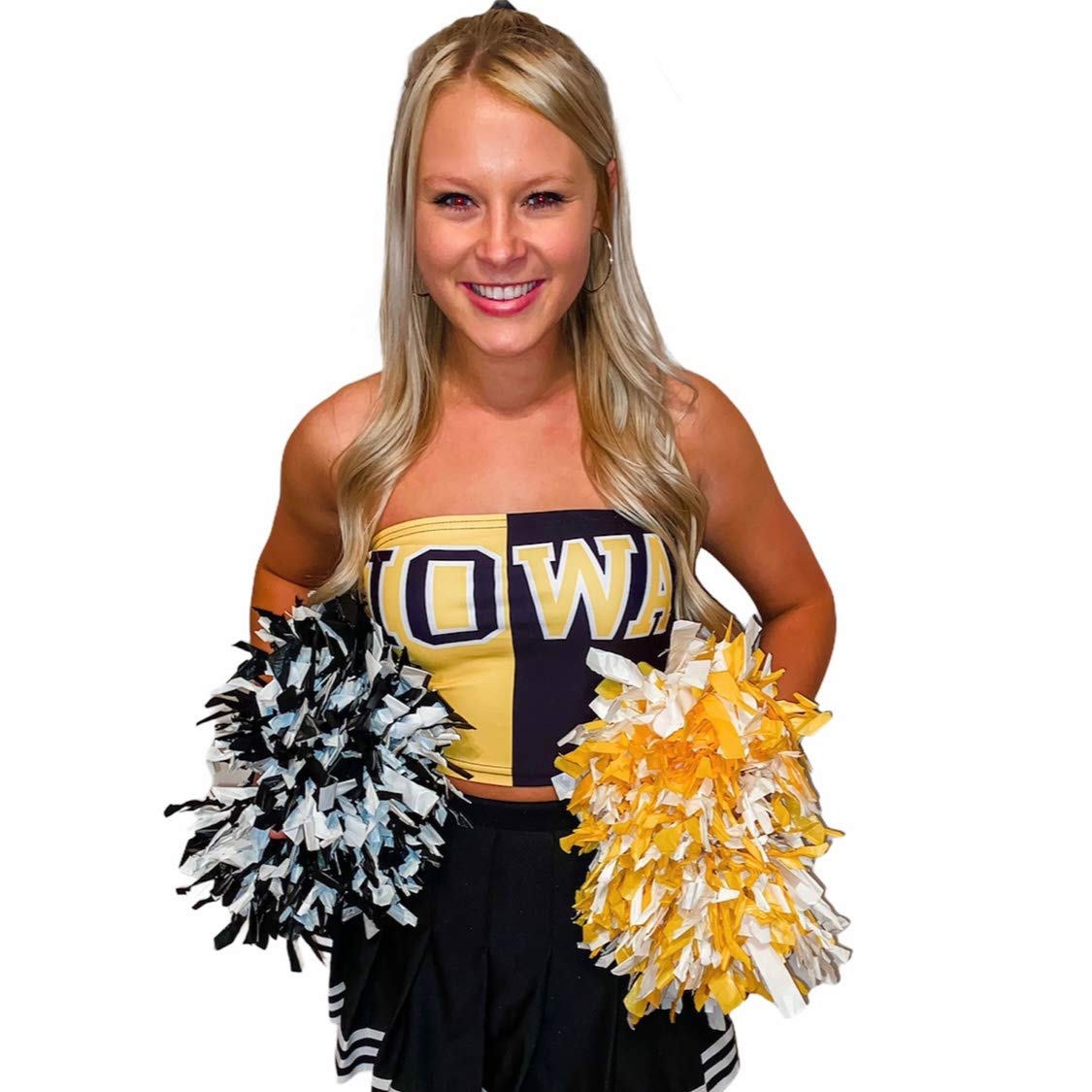 Lojobands Women's Tailgate Outfit College Two Tone Color Block Tube Top Made in USA One Size Fits Most