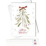 Merry Christmas Cards for Business & Family (Variety Pack 4 Seasonal Designs) Bulk Greeting Card Set Pack of 20 Holiday Cards with Envelopes (5x7 inch - A7) Office, Work, Employees & Clients VP2404