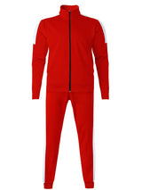 Hat and Beyond Mens Made in USA Premium Track Jacket & Pants Striped Sweatsuit Athletic Casual Essentials Gym
