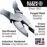 Klein Tools 80121 Stripper Plier Kit with Wire Strippers, Made in USA, Lineman Pliers and Diagonal Cutters, 3-Piece