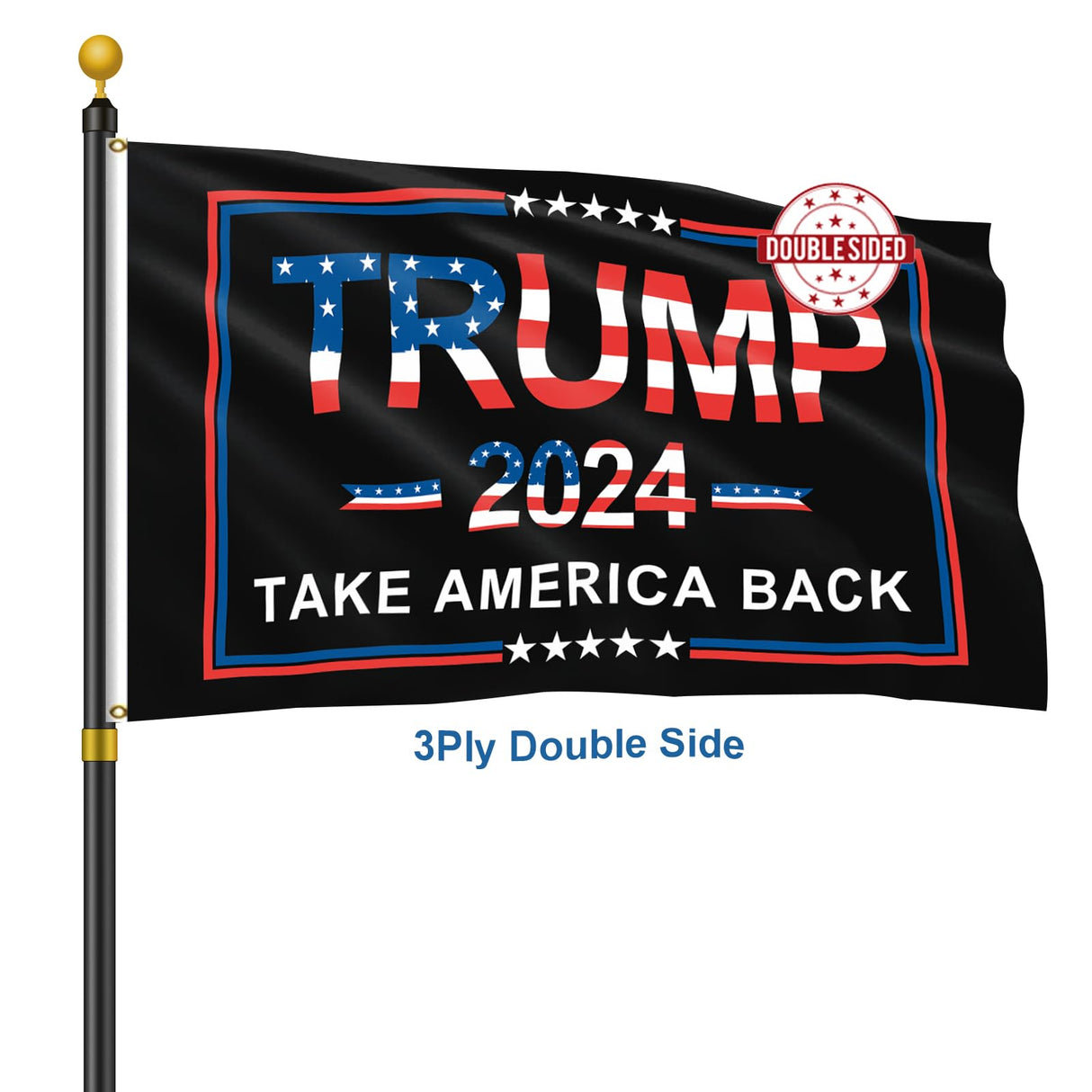 Homissor Trump Flag Made in USA 2024 Trump Flags 3x5 Outdoor Double Sided Donald Trump 2024 Take America Back for Outside