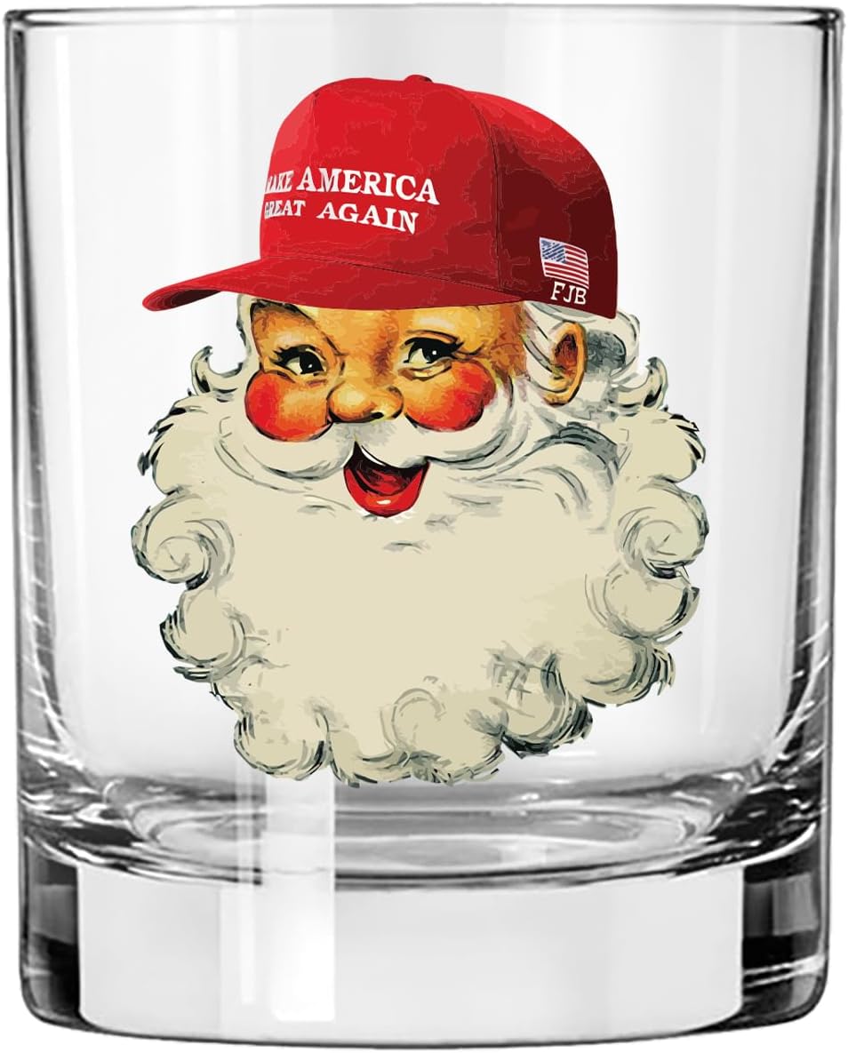 | Trump Santa FJB Christmas Whiskey Glass (10.5 OZ)