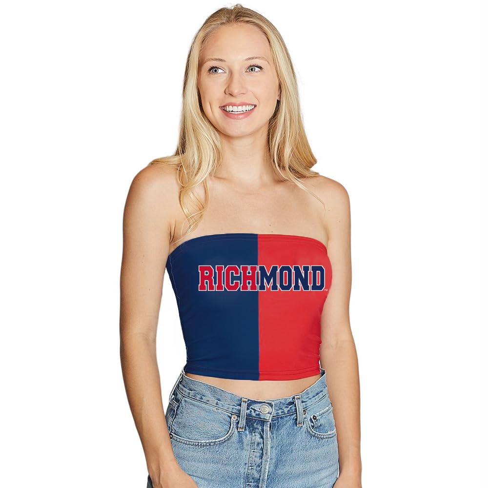 Lojobands Women's Tailgate Outfit College Two Tone Color Block Tube Top Made in USA One Size Fits Most