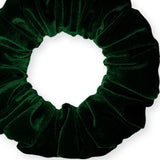 Velvet Scrunchies Jumbo Size Plush Big Ponytail Holders Thick Braided Locked Hair Big Made in the USA Green Pine
