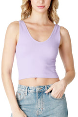 NIKIBIKI Women Seamless Reversible Ribbed Crop Top, Made in U.S.A, One Size