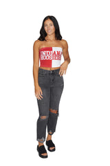 Lojobands Women's Tailgate Outfit College Two Tone Color Block Tube Top Made in USA One Size Fits Most