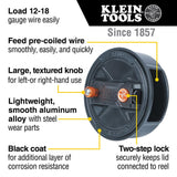 Klein Tools 27400 Tie wire Reel, Made in USA, Lightweight Aluminum, Left Handed and Right Handed with Rewind Knob