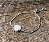 Bottled Up Designs Handmade Vintage Botanical Series Adjustable Slider Bracelet, Recycled Glass, Sterling Silver, Eco Friendly, Made in USA, Birthday Gifts, Mothers Day, Women (Mason Jar (Aqua))