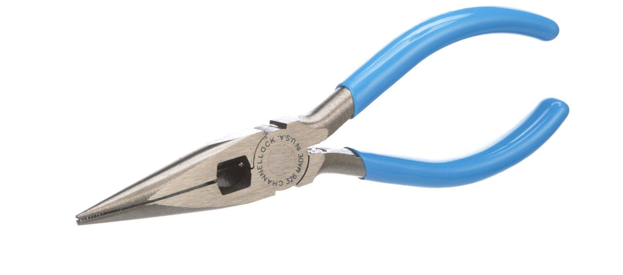 Channellock 326 6-Inch Long Nose Plier with Side Cutter, Blue