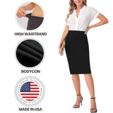 Sweet Hearts Pencil Skirt for Women- Regular & Plus Size- Below Knee Office Work Bodycon Midi Skirt Made in USA