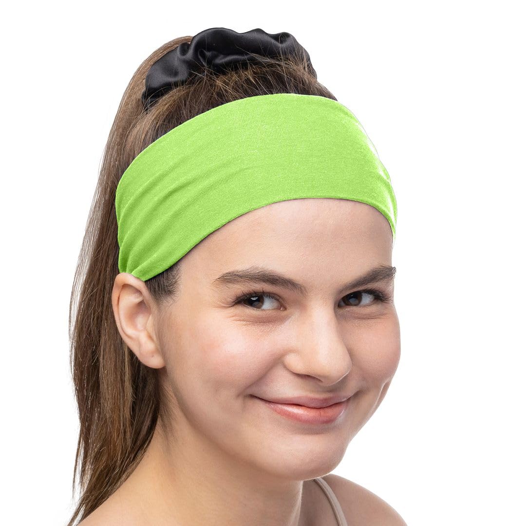 Women's Cotton Headbands Sweatbands 3" Wide Sports Fitness Yoga Fashion Made in USA