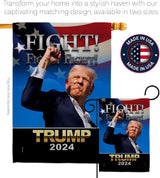 Fight for Trump Flag 2 Pcs Pack Yard Sign Wall Home Tapestry Patio Poster Rally Shooting 2024 Door Banner Porch Outdoor House Patriotic Decorations, Republican Gifts Made in USA