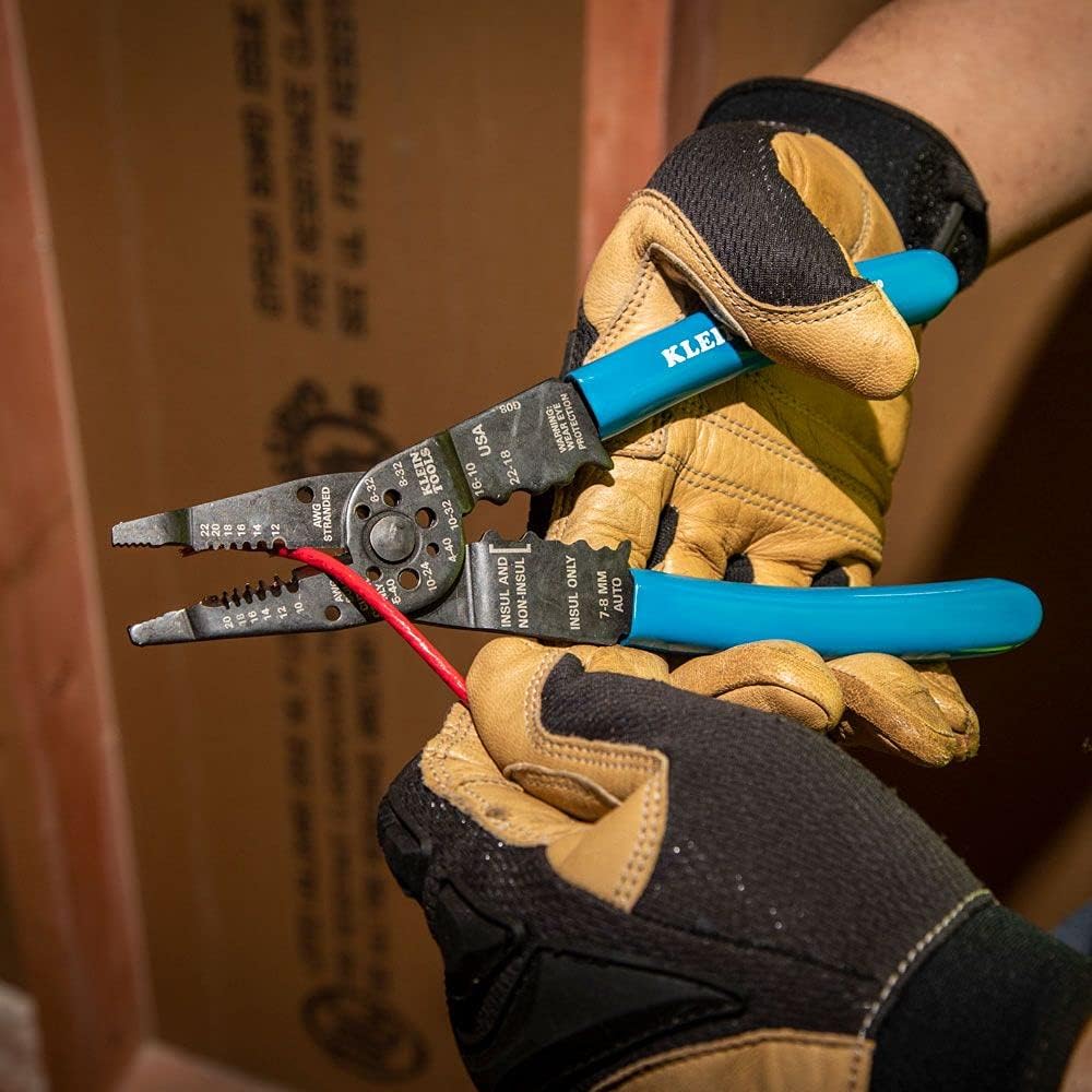 Klein Tools 1010 Multi Tool Long Nose Wire Cutter, Made in USA, Wire Crimper, Stripper and Bolt Cutter Multi-Purpose Electrician Tool, 8-Inch Long