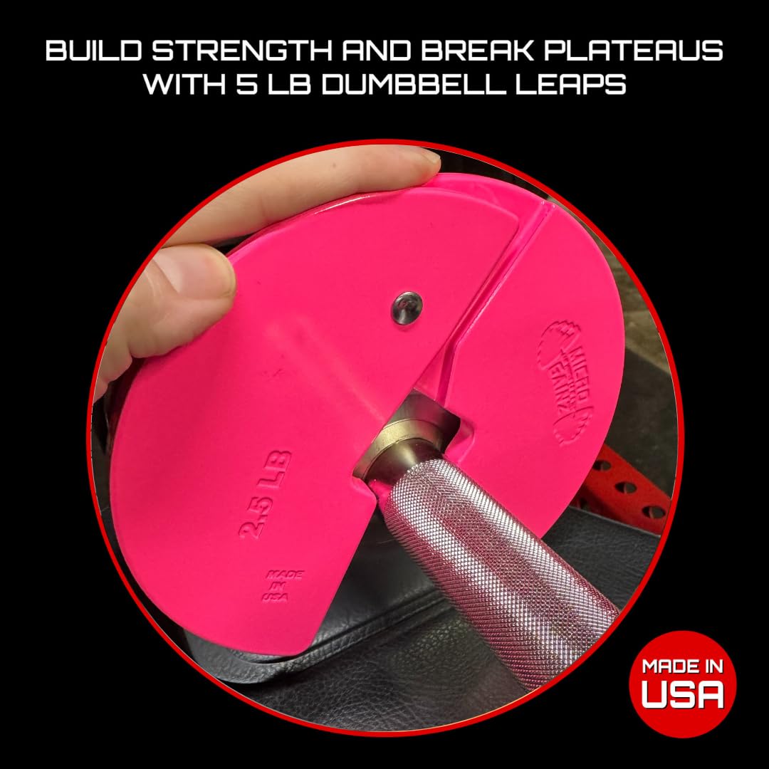 Micro Gainz Dumbbell Fractional 2.5 lb Weight Plate, Ideal for Micro Loading, (Choose Color) 2 Piece Fractional Weight Plates, Designed for Dumbbell Training, Made In USA