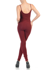 JJJ Women Catsuit Cotton Spaghetti Strapped Yoga Bodysuit Jumpsuit Reg/Plus Size