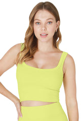 NIKIBIKI Women Seamless Chevron Ribbed Crop Top, Made in U.S.A, One Size