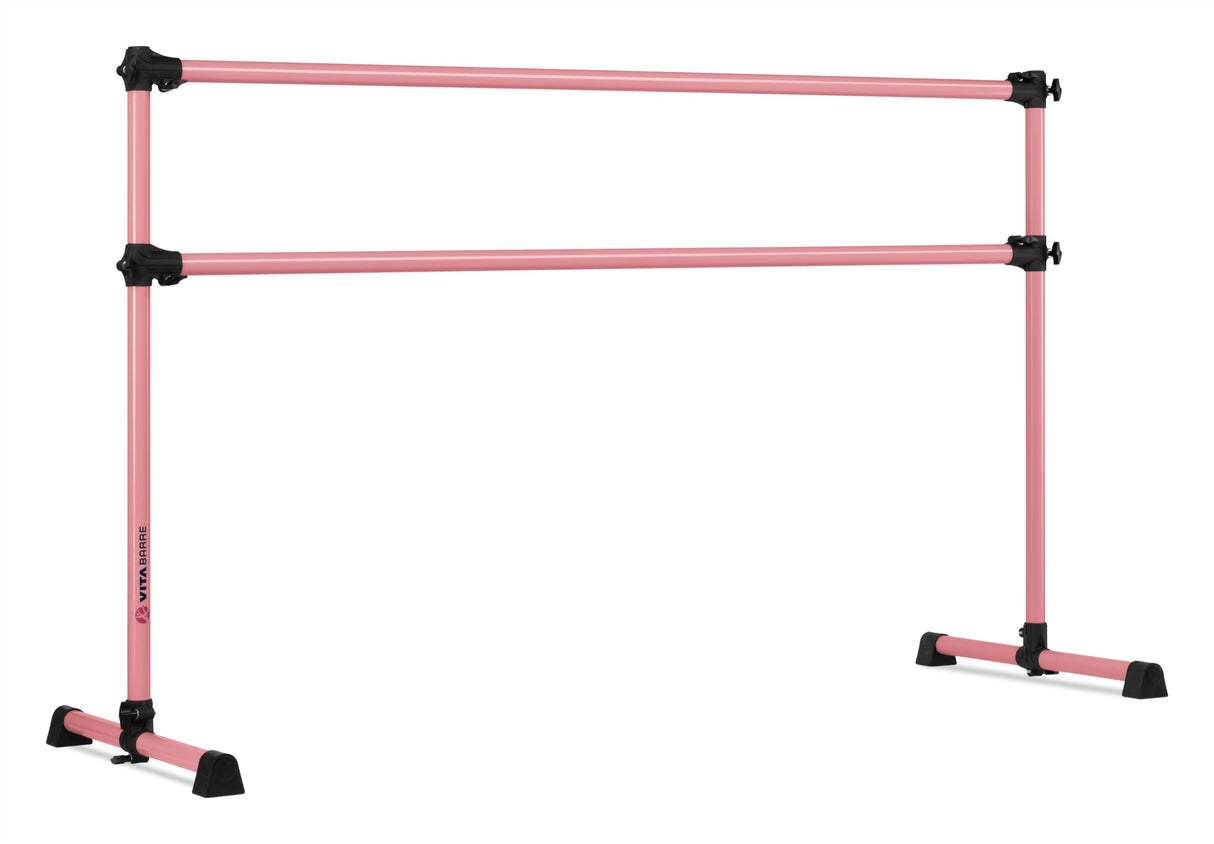 VITA Barre Portable Freestanding Double Ballet Barre, Prodigy, Aluminum | Adjustable Height, USA Made, Home or Gym Exercise Equipment for Kids & Adults | Dance, Fitness, Pilates