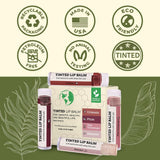 USDA Organic Lip Balm 6-Pack by Earth's Daughter Stocking Stuffers - Fruit Flavors, Beeswax, Coconut Oil, Vitamin E - Best Lip Repair Chapstick for Dry Cracked Lips - Moisturizing Lip Care