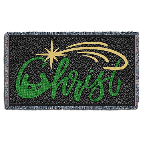 Pure Country Weavers It's A Wonderful Life Blanket Black - Gift Christmas Tapestry Throw for Back of Couch or Sofa - Woven from Cotton - Made in The USA (61x36)