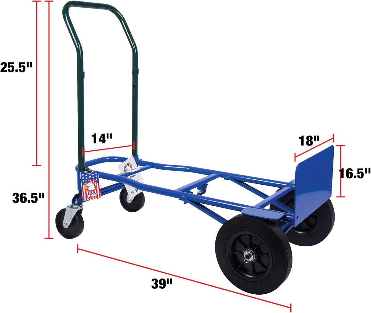 800 lbs Quick Latch Hand Truck, Metal Frame