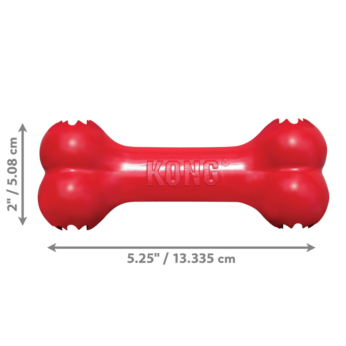 KONG Goodie Bone - Classic Durable Natural Rubber Dog Bone, Supports Mental Engagement - Treat Dispensing - Red - for Medium Dogs