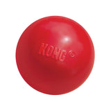 KONG Ball with Hole - Dog Fetch Toy - Durable Dog Ball Toy for Training, Interactive Playtime & More - Natural KONG Classic Rubber Ball for Dogs - Red, For Large/Medium Dogs