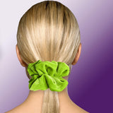 Velvet Scrunchies Jumbo Size Plush Big Ponytail Holders Thick Braided Locked Hair Big Made in the USA Green Pine