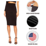 Sweet Hearts Faux Leather Pencil Skirt for Women- Midi Below Knee Office Skirt Mini Bodycon Skirt Made in USA