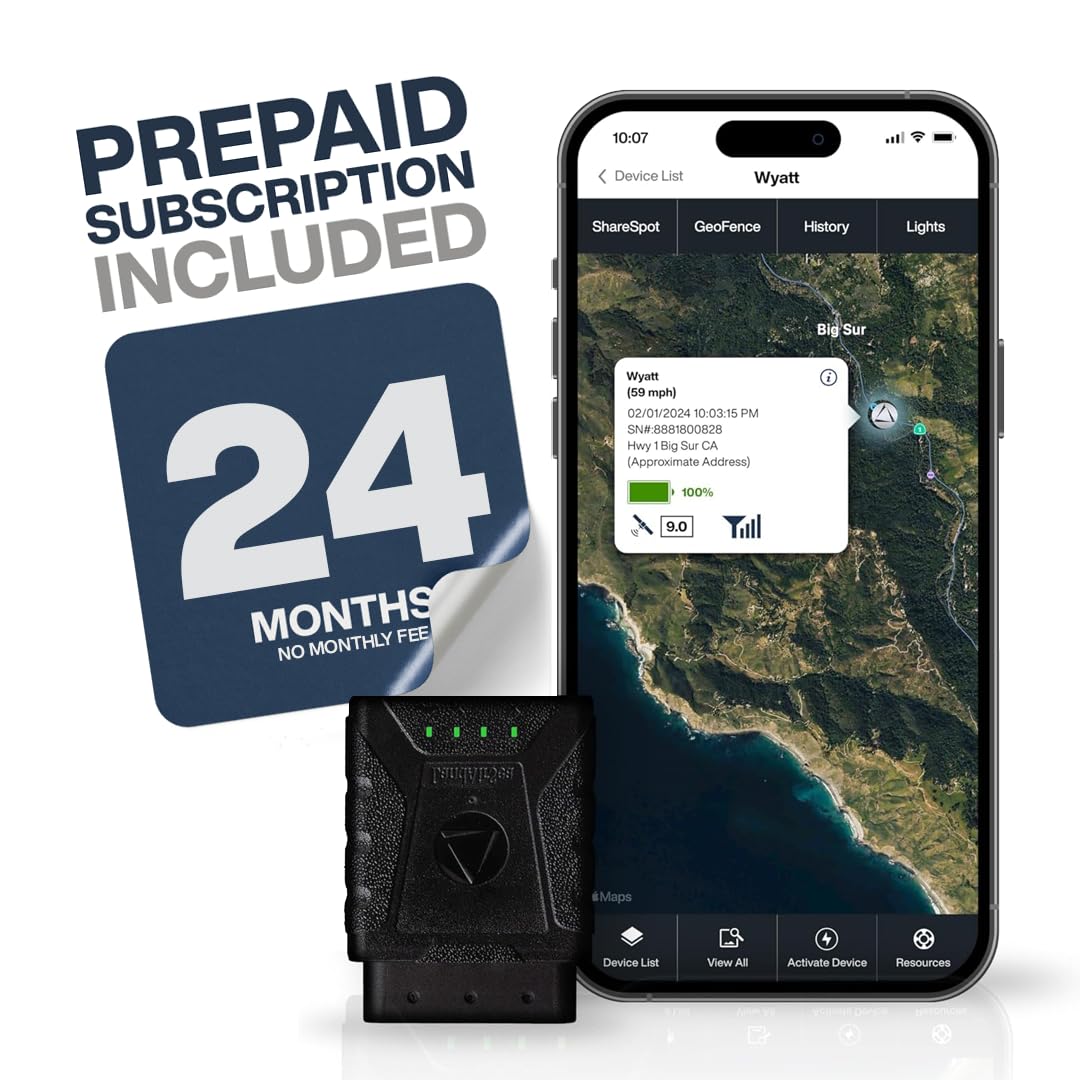 LandAirSea Sync + 12 Month Prepaid Subscription. Global GPS Tracker for Vehicles. Real-Time Tracking for Vehicle, Assets, Teens, and Elderly.