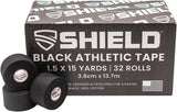 SHIELD | 32 Pack Black Athletic Tape Bulk - 1.5 Inches x 15 Yards - Made in USA Easy Tear, No Residue. Sports Medicine - Athletes, Medical, Therapy, Athletic Trainers: Ankles Wrists Fingers