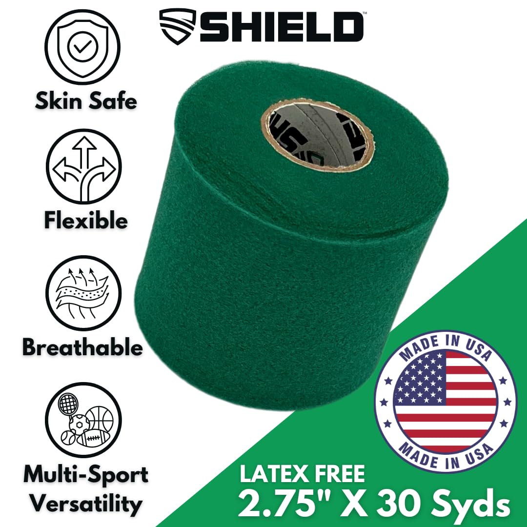 Shield Athletic Underwrap | Bulk Case 48 Rolls of PreWrap, Hair Tie, Headband, Patellar Support, Pre-Wrap Athletic Tape, 2.75" X 30 SYards, Foam Barrier Skin Protection, Flexible, Breathable Red