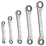 Klein Tools 68244 Fully Reversible Ratcheting Offset Box Wrench Set, 3-Piece, Made in USA