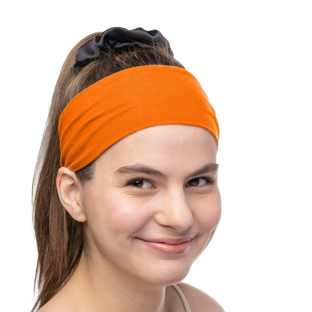 Women's Cotton Headbands Sweatbands 3" Wide Sports Fitness Yoga Fashion Made in USA