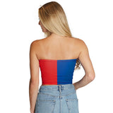 Lojobands Women's Tailgate Outfit College Two Tone Color Block Tube Top Made in USA One Size Fits Most