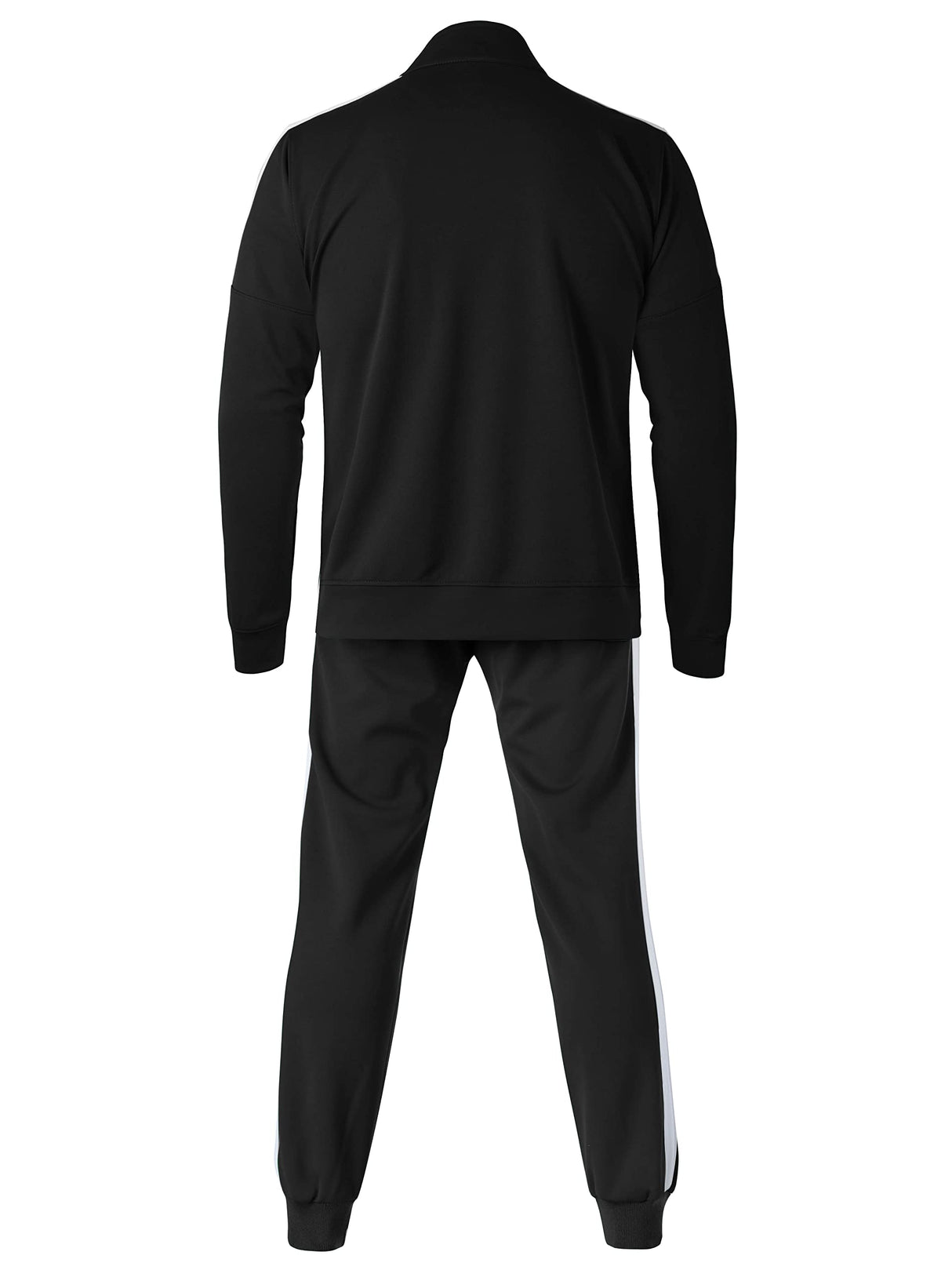 Hat and Beyond Mens Made in USA Premium Track Jacket & Pants Striped Sweatsuit Athletic Casual Essentials Gym