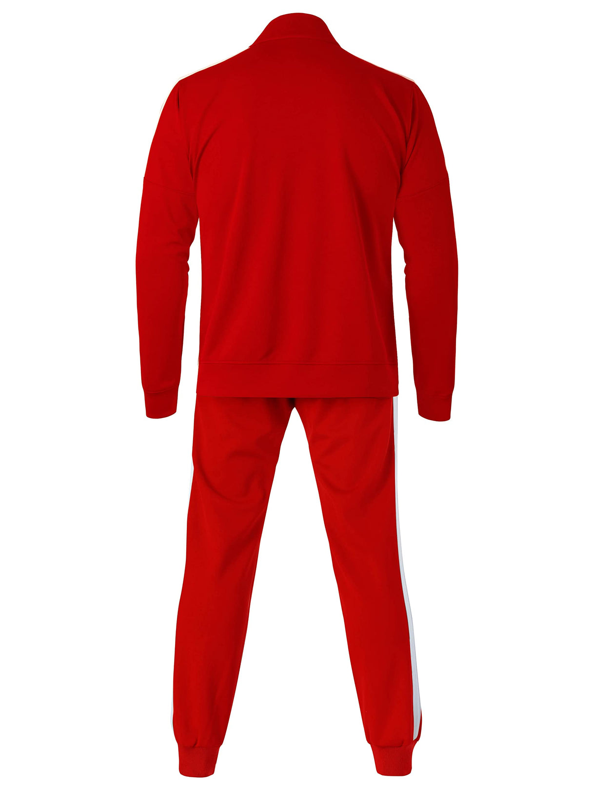 Hat and Beyond Mens Made in USA Premium Track Jacket & Pants Striped Sweatsuit Athletic Casual Essentials Gym