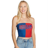 Lojobands Women's Tailgate Outfit College Two Tone Color Block Tube Top Made in USA One Size Fits Most