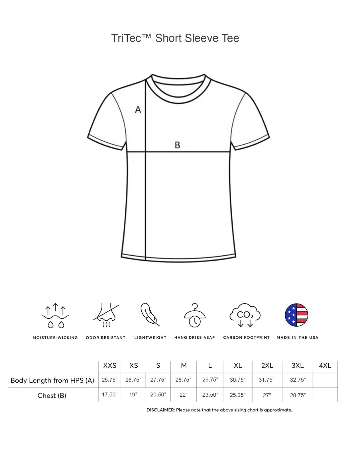 Expert Brand USA-Made Men's TriTec Activewear Performance Crewneck Short Sleeve T-Shirt