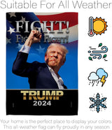 Fight for Trump Flag 2 Pcs Pack Yard Sign Wall Home Tapestry Patio Poster Rally Shooting 2024 Door Banner Porch Outdoor House Patriotic Decorations, Republican Gifts Made in USA