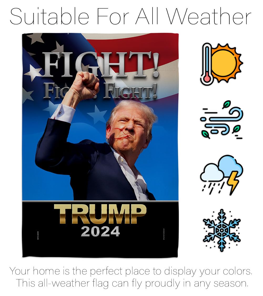 Fight for Trump Flag Wall Home Room Tapestry MAGA Garden Poster Rally Shooting 2024 Patio Banner Yard Sign Outdoor House Patriotic Decorations, Republican Gifts Made in USA