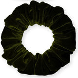 Velvet Scrunchies Jumbo Size Plush Big Ponytail Holders Thick Braided Locked Hair Big Made in the USA Green Pine