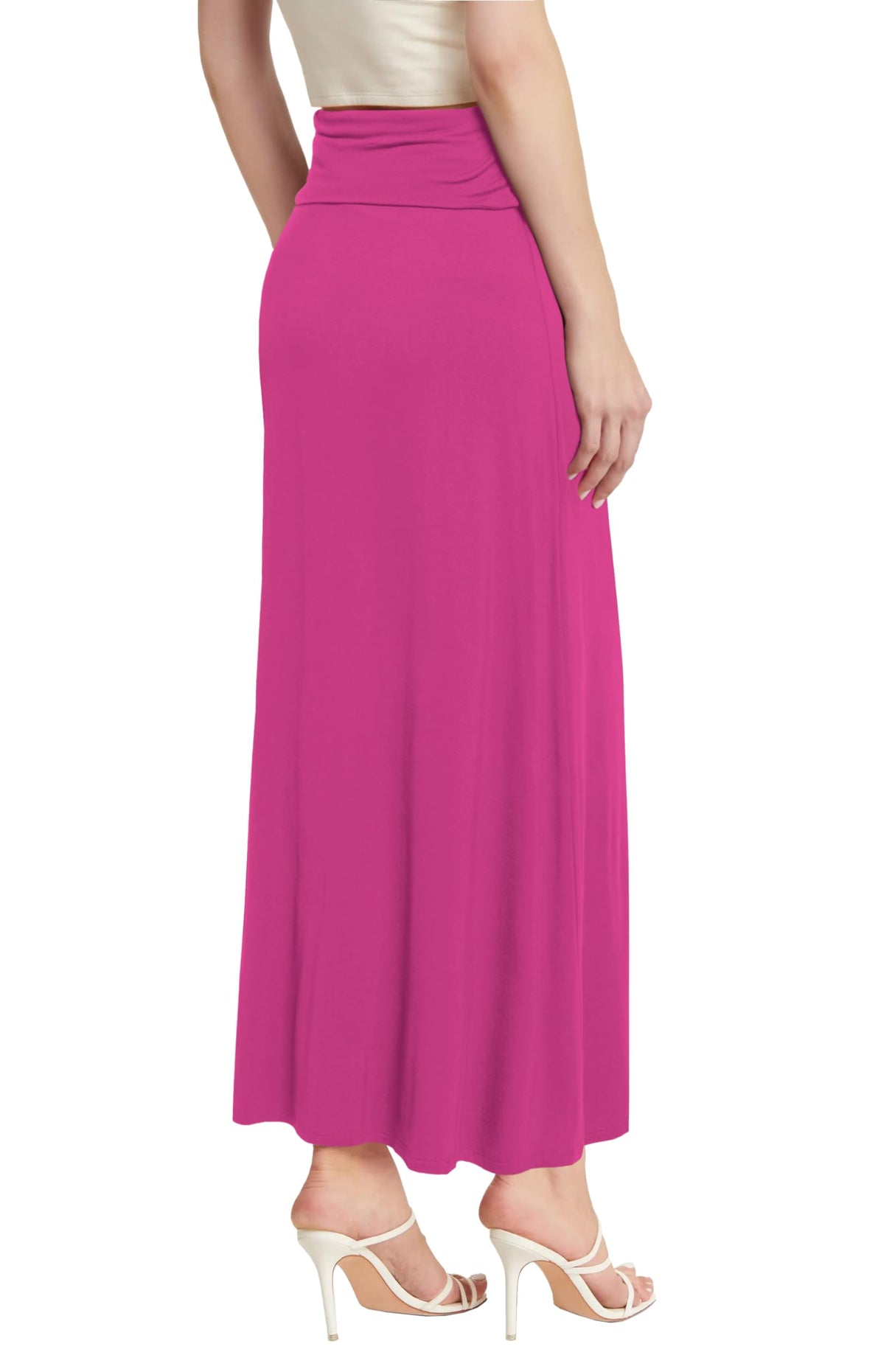 Hybrid & Company Women Versatile Fold Over Waist Maxi Skirt/Convertible Dress