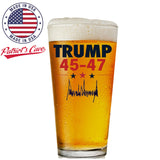Trump 2024 16 OZ Pint Glass | Gift Box Included | Will Not Fade & Made In USA & Dishwasher Safe | Patriotic Gift for Dad, Beer Gift for Husband, Maga Trump Merch