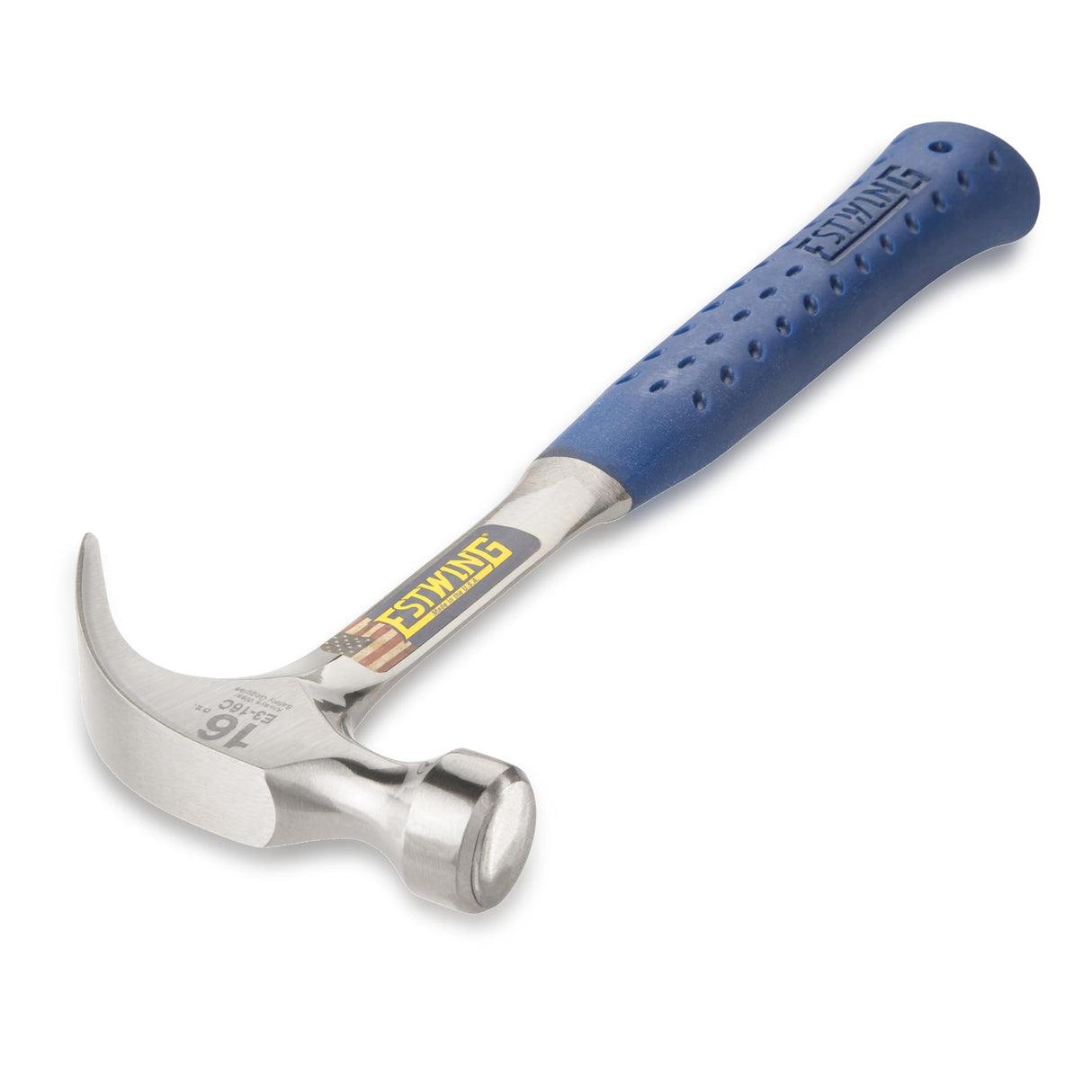 ESTWING Hammer - 12 oz Curved Claw with Smooth Face & Shock Reduction Grip - E3-12C