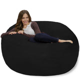 Chill Sack Bean Bag Chair: Giant 4' Memory Foam Furniture Bean Bag - Big Sofa with Soft Micro Fiber Cover - Black