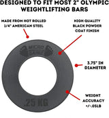 Micro Gainz Olympic Kilogram Fractional Weight Plate Set of 4 Steel Plates- (2-.25KG, 2-.50KG) Plates -Designed for Olympic Barbells, Used for Strength Training and Micro Loading, Made in USA