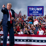Trump 2024 Flags 3x5 Outdoor Made in USA-Double Sided 3 Ply Heavy Duty Take America Back with 4 Pcs Trump 2024 Sticker,Trump 2024 Flags Banner for Outside with 2 Brass Grommets(Red)