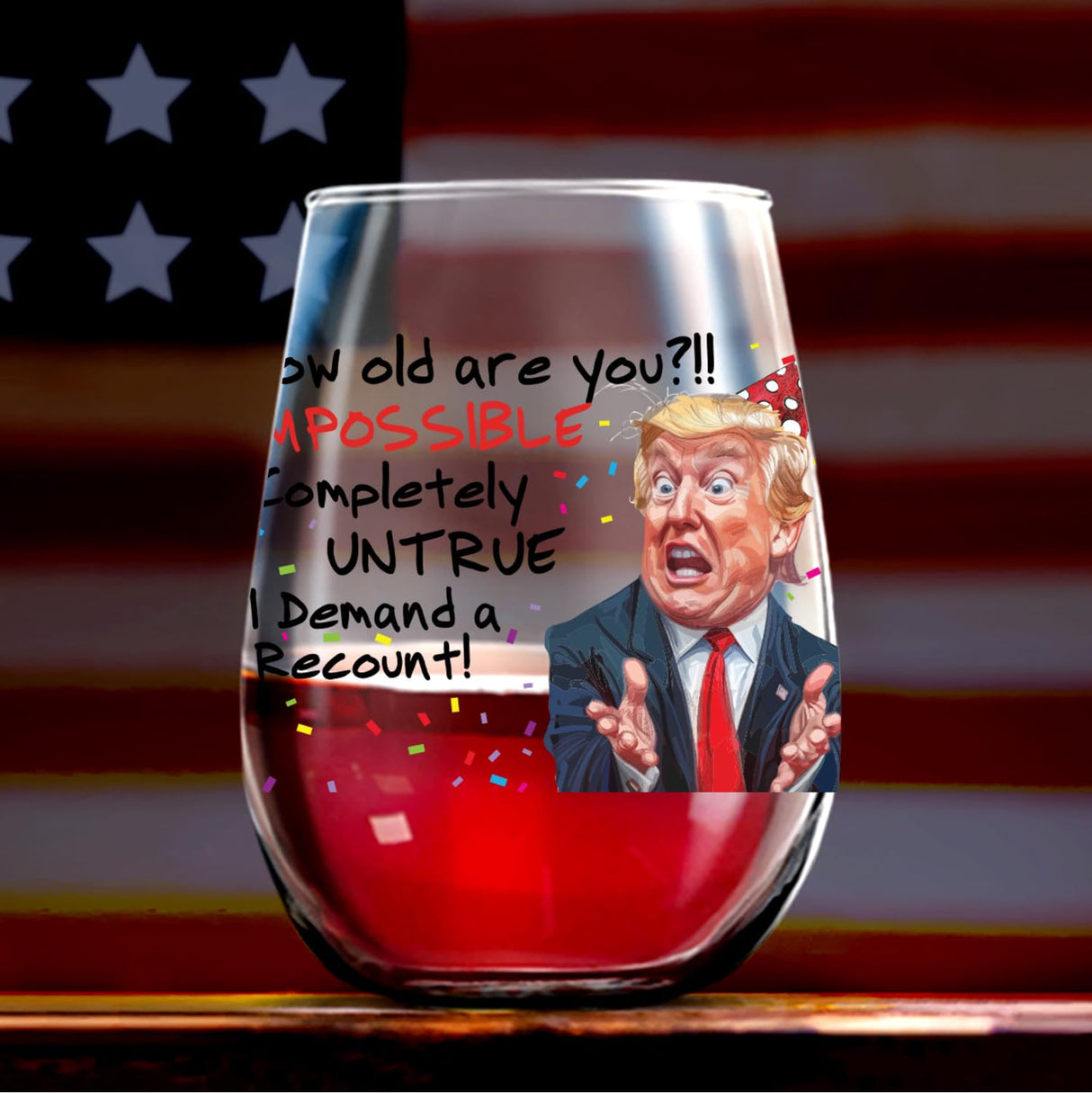 Funny Trump Birthday Glass - Trump Birthday Gifts for Men, Donald Trump Gifts for Men, Funny Birthday Gift for Women, Trump Gifts, Birthday Gift for Husband, Trump Stuff, Maga Merch (SHOT GLASS)