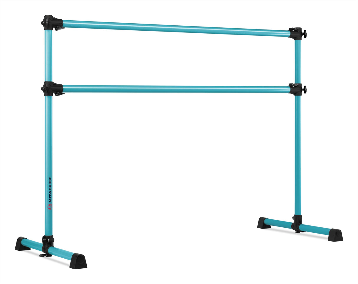 VITA Barre Portable Freestanding Double Ballet Barre, Prodigy, Aluminum | Adjustable Height, USA Made, Home or Gym Exercise Equipment for Kids & Adults | Dance, Fitness, Pilates